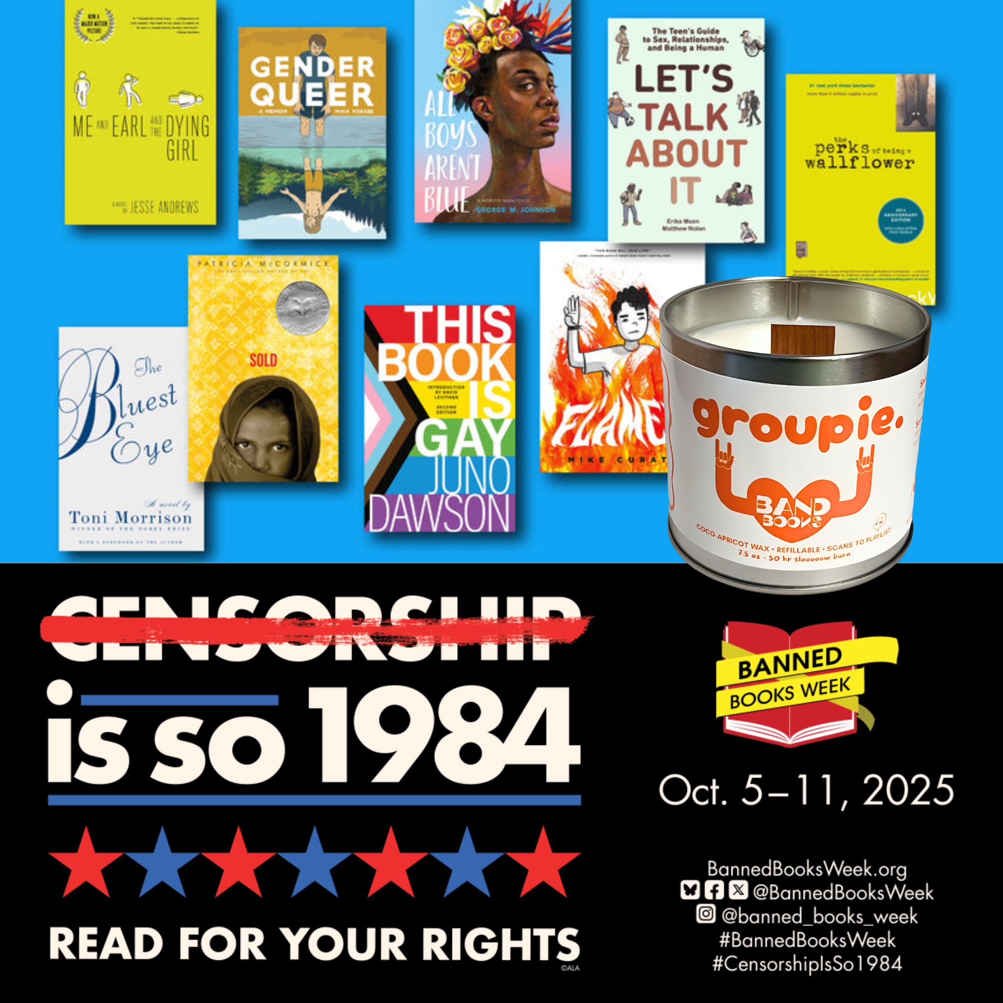 Band Books Playlist Candle